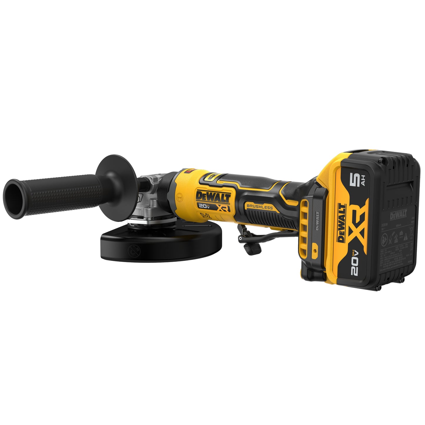 DCG404P2-KR 20V MAX 브러쉬리스 5인치 슈퍼 슬림 디월트 그라인더, 패들 스위치 (5.0Ah X 2)