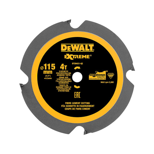 DT20421-QZ DCS571용 원형톱날 / 115(4.5) x 9.5mm, 다이아몬드 날 4T, 다용도(시멘트 사이딩, 라미네이트, 목재)