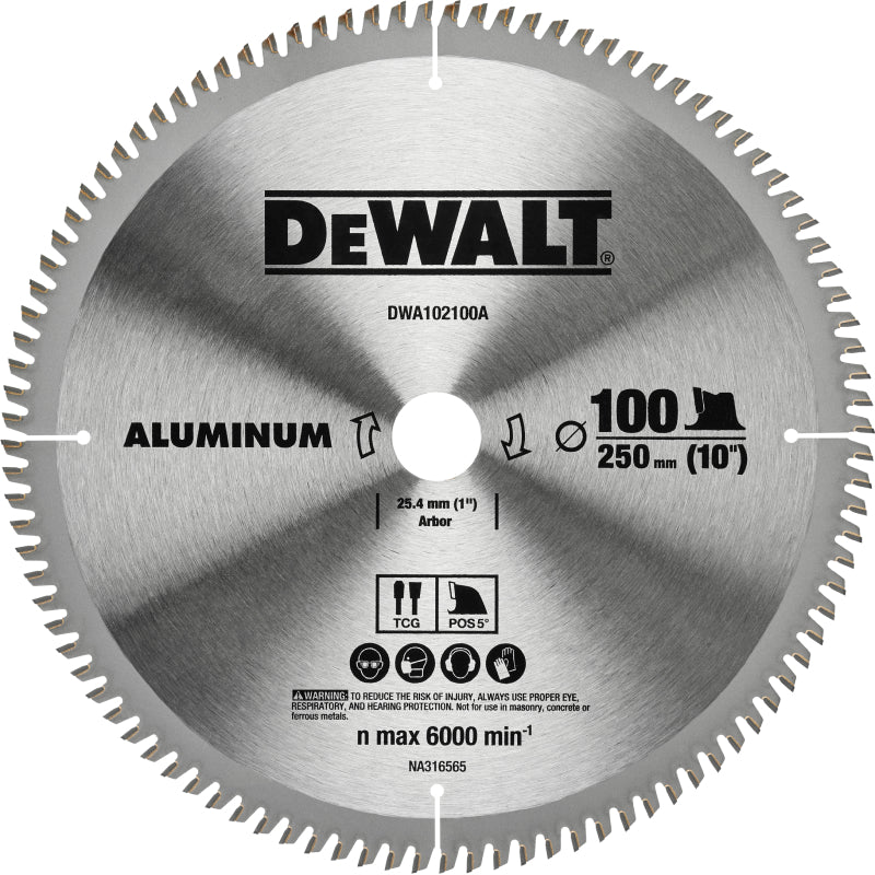 DWA102100A Thin Kerf 씬 커프 원형톱날 알루미늄, 하드우드 250(10)