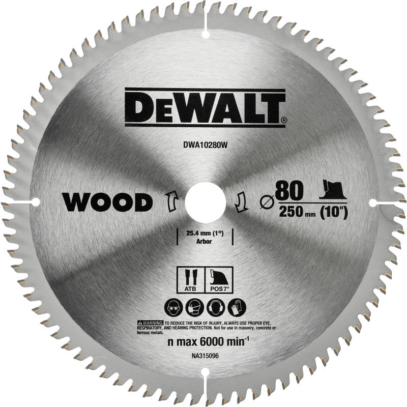 DWA10280W Thin Kerf 씬 커프 원형톱날 목재 250(10) 80T