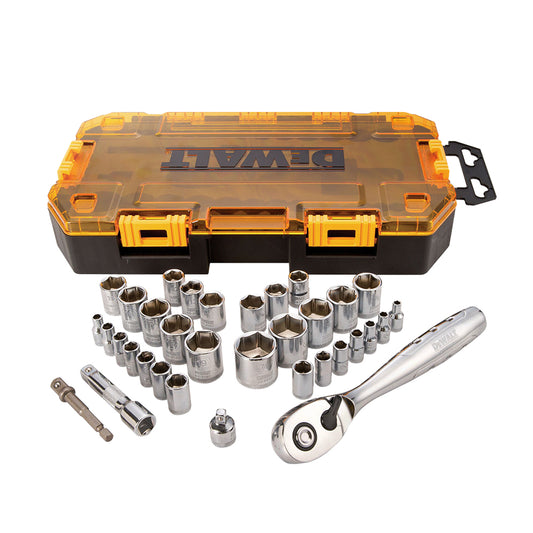 DWMT73804-KR 3/8” & 1/4 Drive 소켓 세트 34PCS (Metric & SAE)