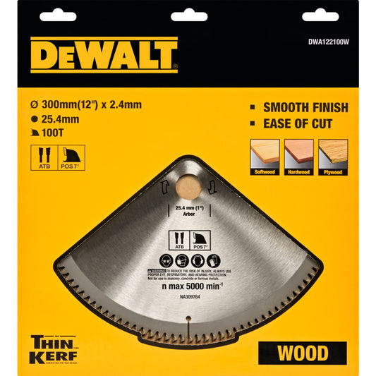 DWA122100W Thin Kerf 씬 커프 원형톱날 목재 300(12) 100T