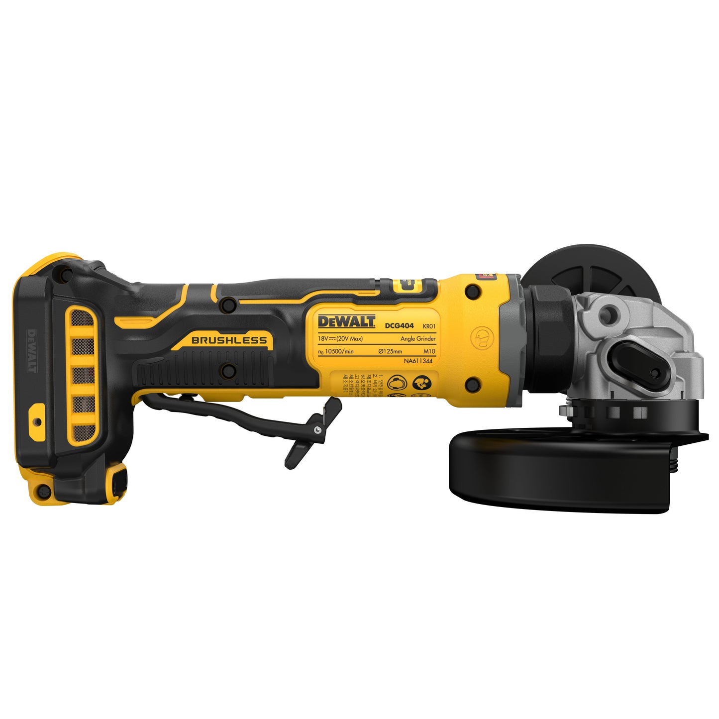 DCG404N-KR 20V MAX / 5.0Ah 브러쉬리스 5인치 슈퍼 슬림 디월트 그라인더 (패들 스위치) (베어툴, TSTAK)