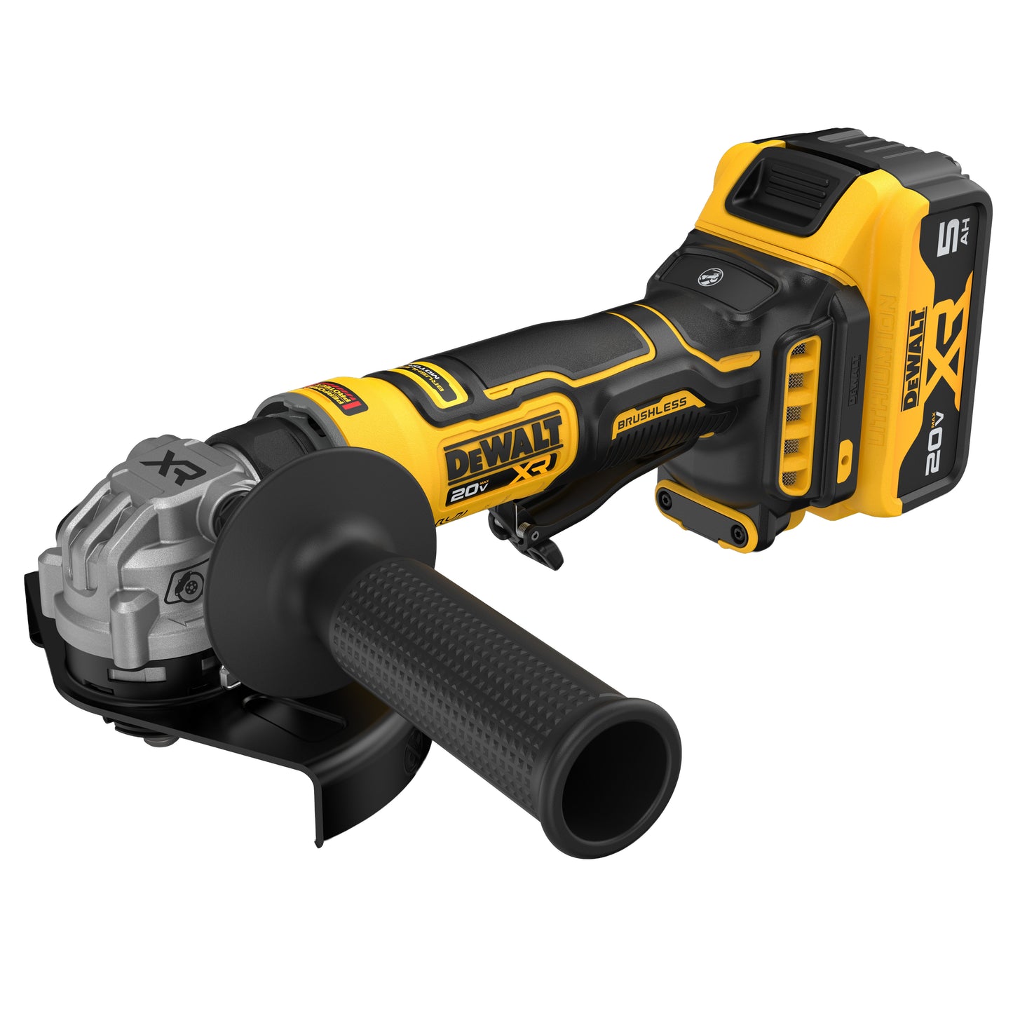 DCG404P2-KR 20V MAX 브러쉬리스 5인치 슈퍼 슬림 디월트 그라인더, 패들 스위치 (5.0Ah X 2)