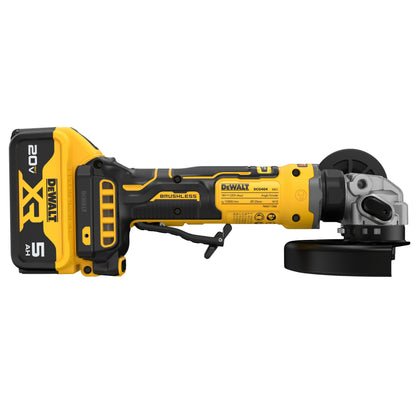 DCG404P2-KR 20V MAX 브러쉬리스 5인치 슈퍼 슬림 디월트 그라인더, 패들 스위치 (5.0Ah X 2)