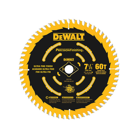 DW3196-KR 디월트 원형톱날(정밀) / 목재, 7¼인치, 60T