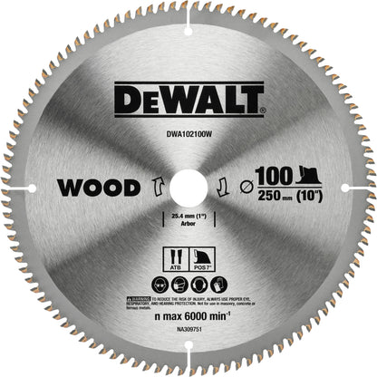 DWA102100W Thin Kerf 씬 커프 원형톱날 목재 250(10) 100T