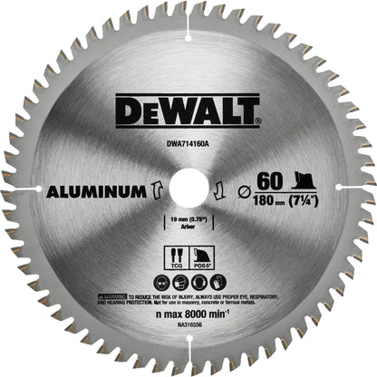DWA714160A Thin Kerf 씬 커프 원형톱날 알루미늄, 하드우드 180 (7¼)
