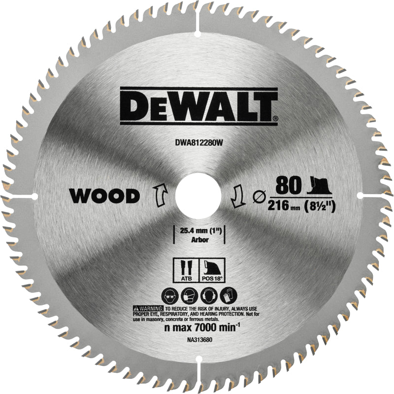 DWA812280W Thin Kerf 씬 커프 원형톱날 목재 216 (8½)  80T