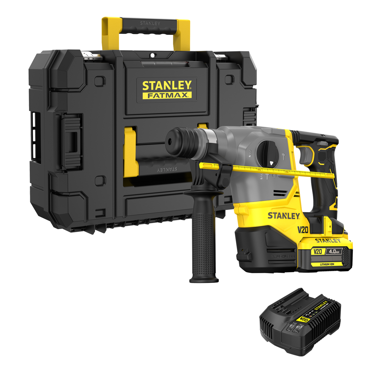 SBH910M1T-KR 20V MAX 스탠리 브러쉬리스 로터리 햄머, 3+1모드 (배터리 4.0Ah x 1, Pro-Stack)