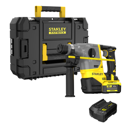 SBH910M1T-KR 20V MAX 스탠리 브러쉬리스 로터리 햄머, 3+1모드 (배터리 4.0Ah x 1, Pro-Stack)