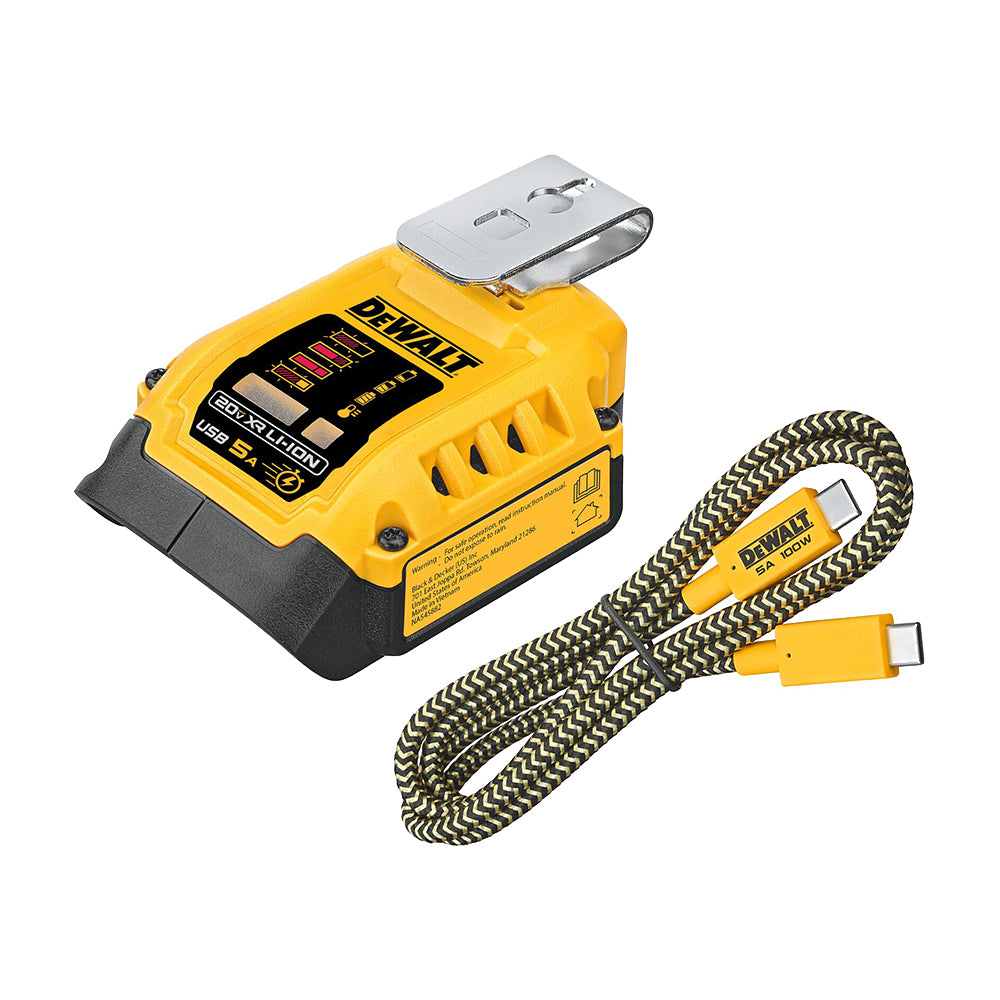 DCB094K-KR 디월트 USB 충전 어댑터 (C타입 포트, 20V&플렉스볼트)